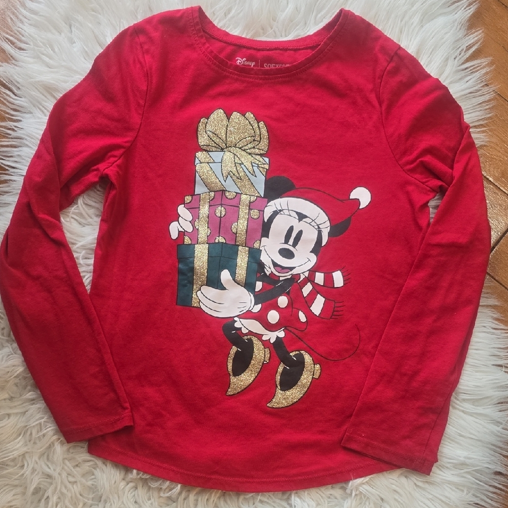 Disney Red Long Sleeve Shirt with Minnie Mouse and Gifts
